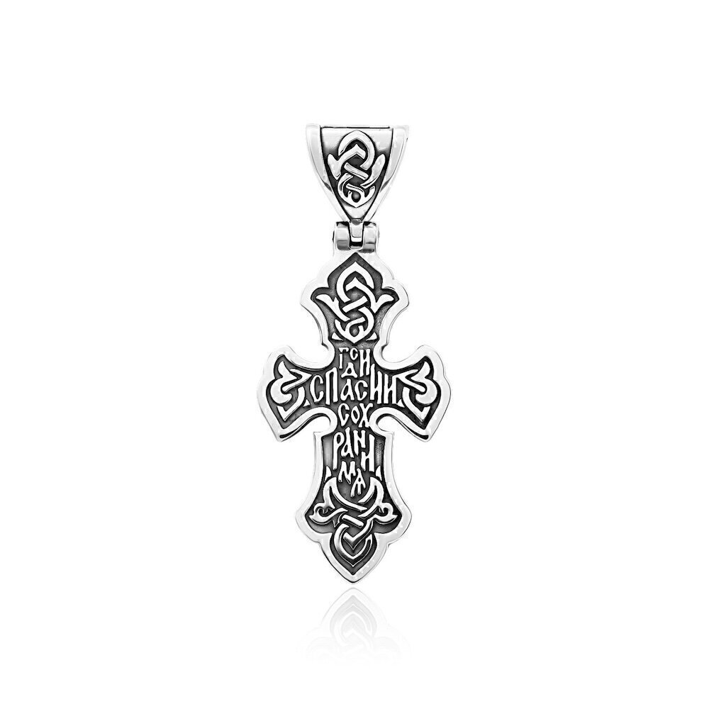 Купить Крест из серебра "Спаси и Сохрани" вставка топаз (9918)